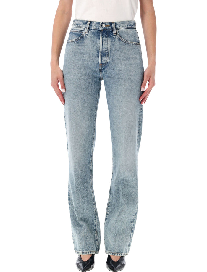 Frame The Vertical Woman Jeans Laurence Mid Blue Cotton