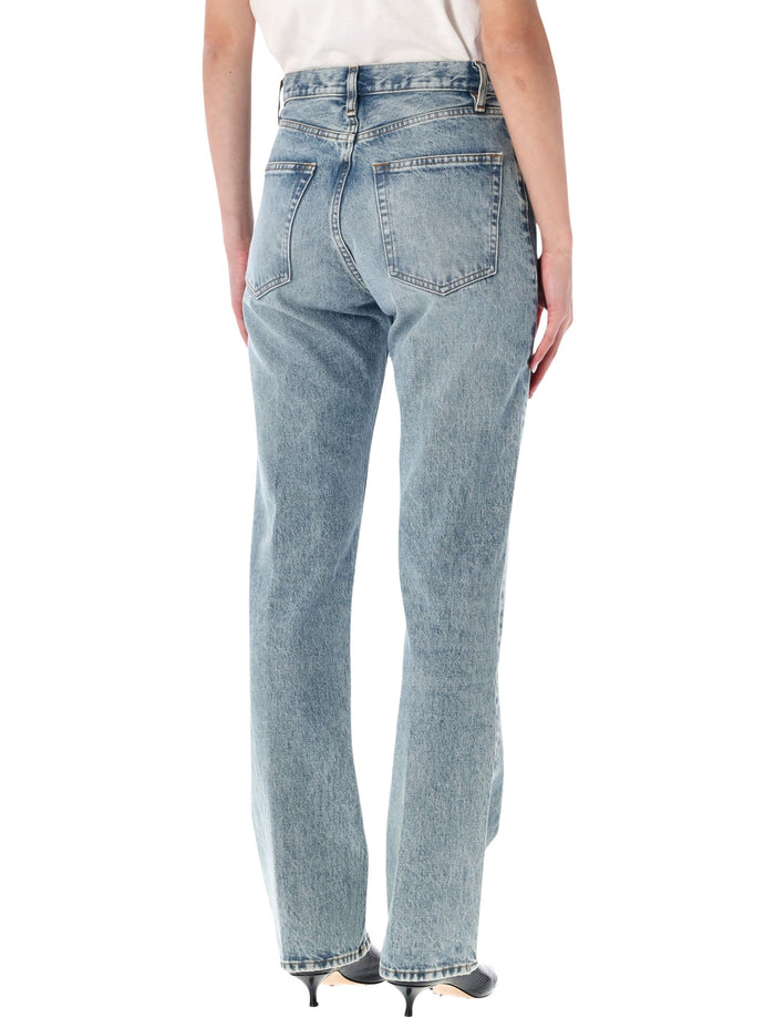 Frame The Vertical Woman Jeans Laurence Mid Blue Cotton