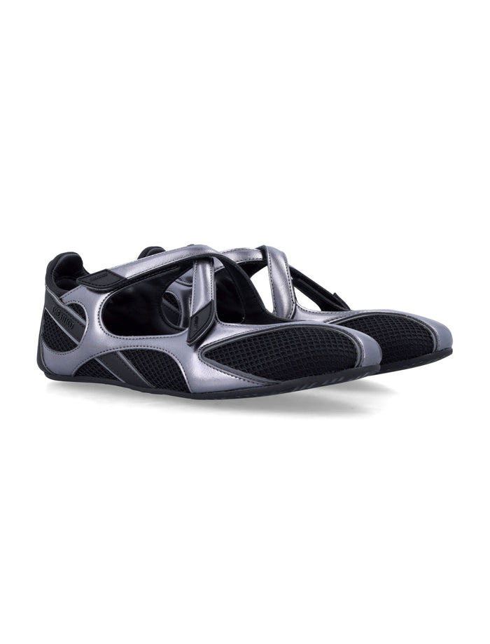 The Attico Floor 1 Mesh Ballerina Black Polyurethane Flat Shoes