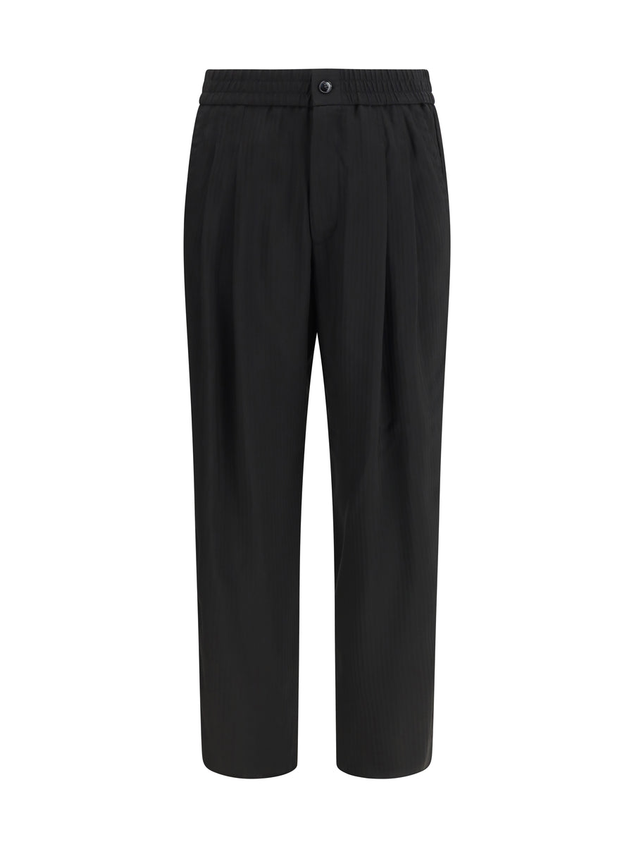Wide-Leg Viscose Pants Black Beauty Trousers