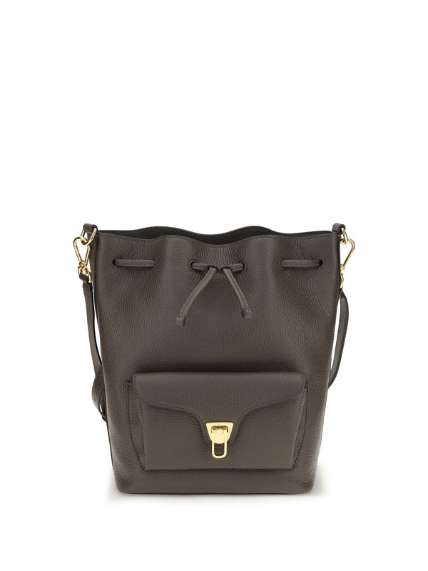 Coccinelle 100% Calf Leather Bos Taurus bucket bag in gray