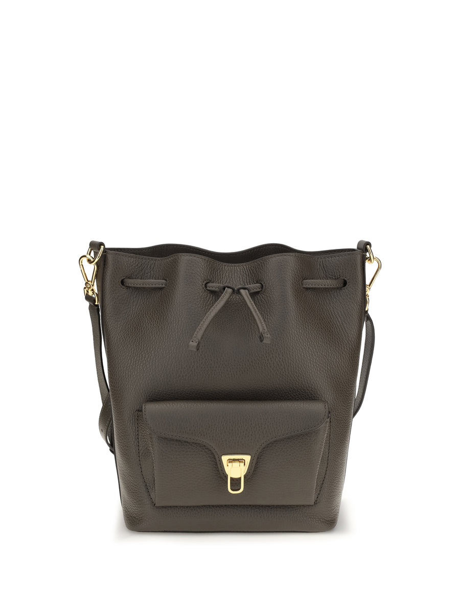 Coccinelle 100% Calf Leather Bos Taurus bucket bag in gray