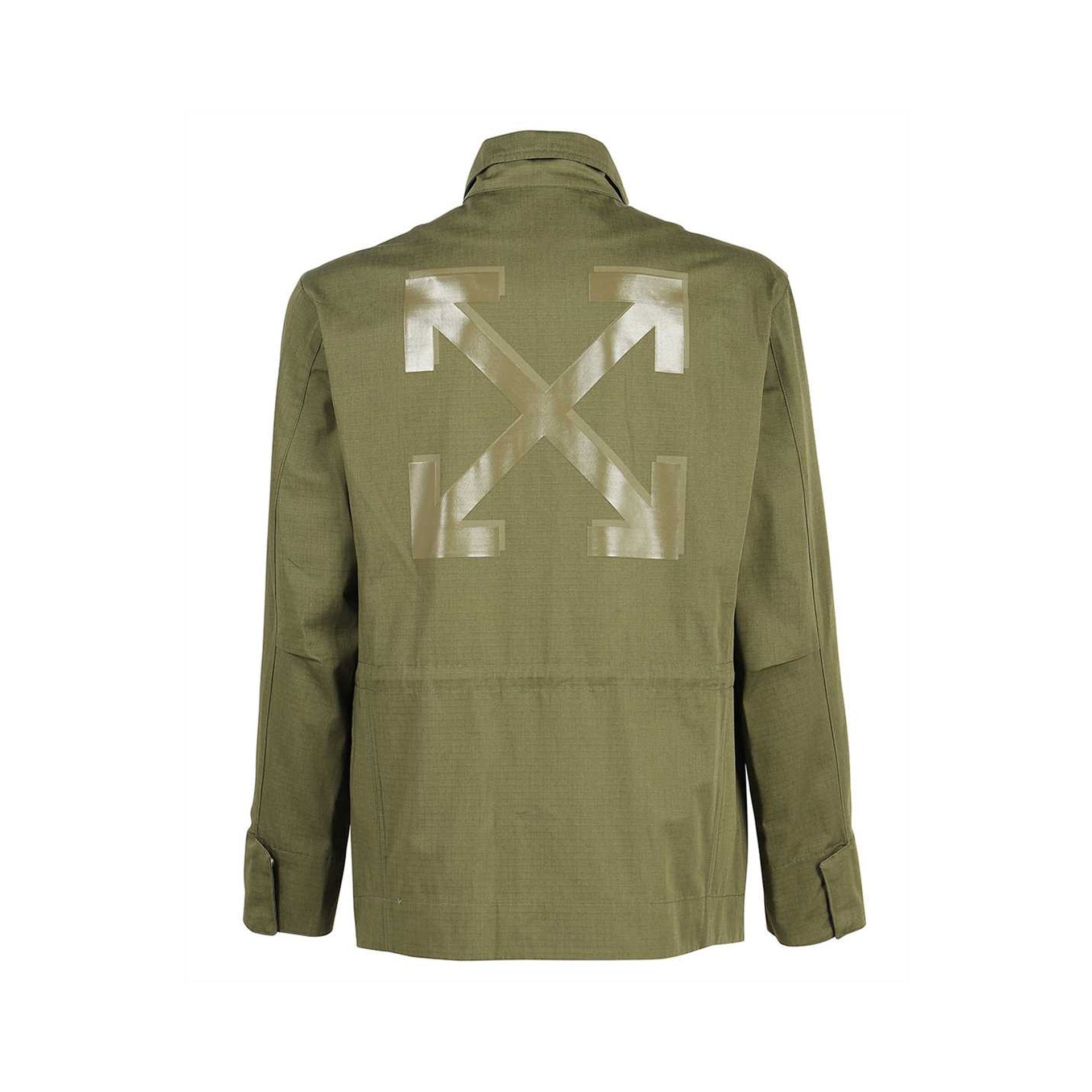 Off-White Arrow Field Cotton Jacket Green