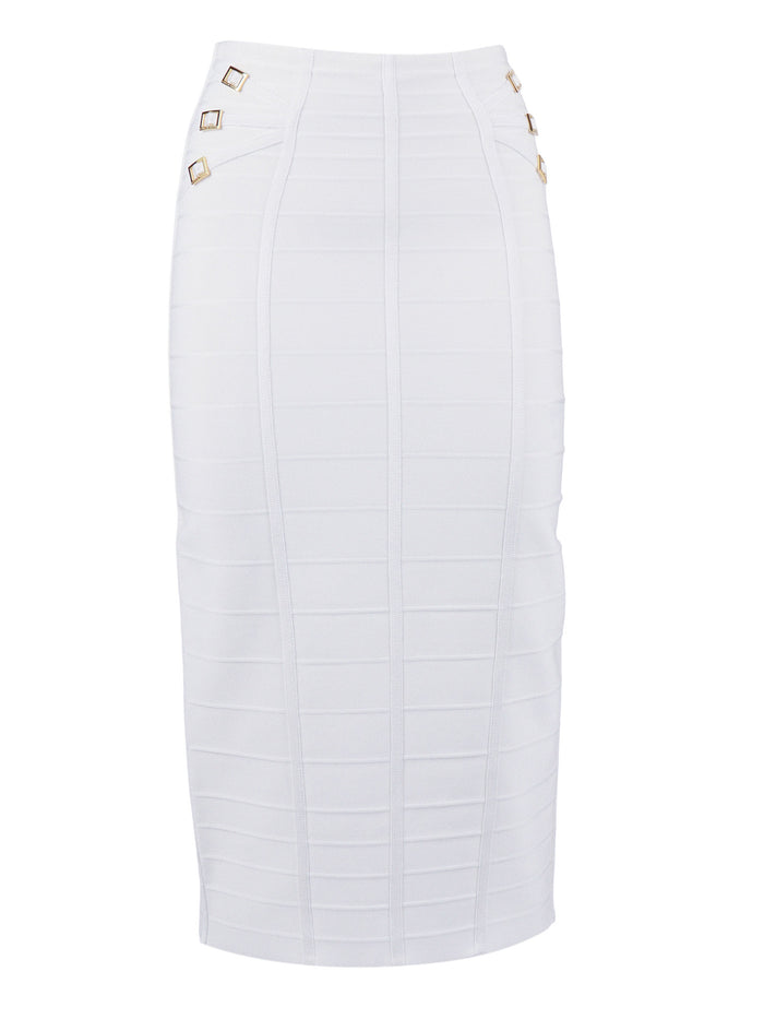 Womans Knitted Skirt White Viscose Polyamide