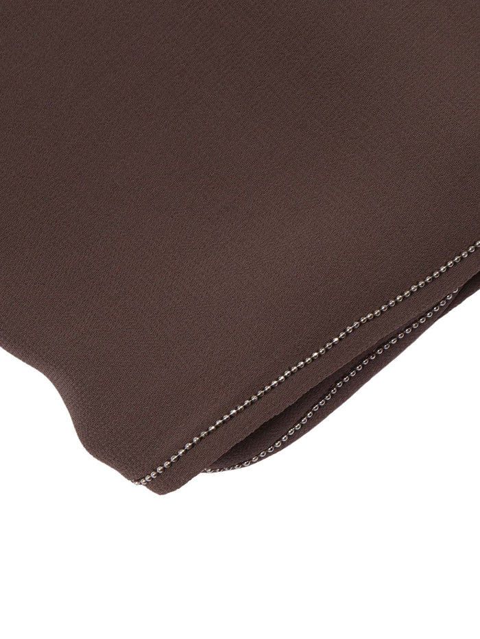 WOMAN SCARF Brown Polyester