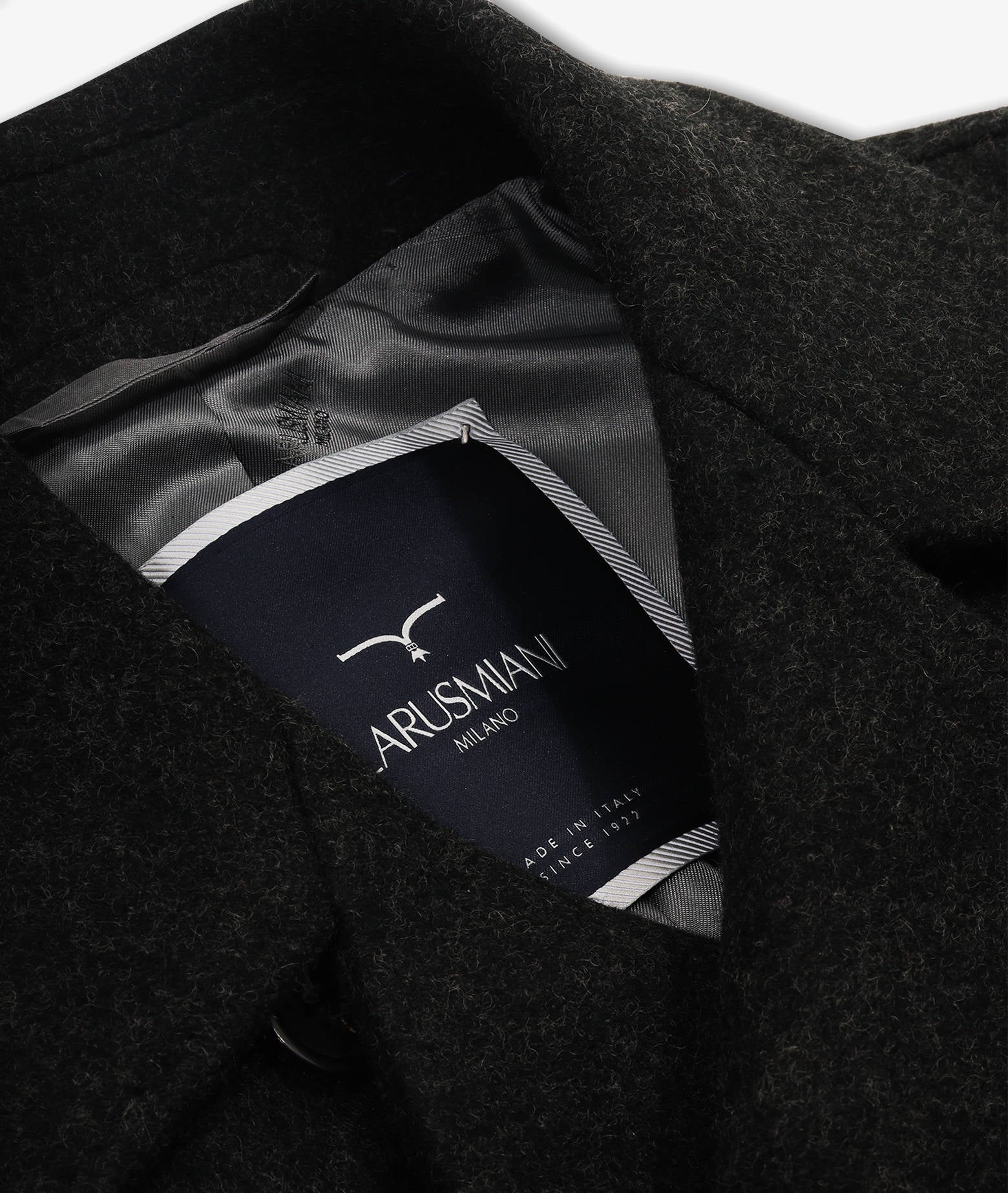 Wool And Cashmere Peacoat Fitz Roy Grey Capo Lungo Industriale