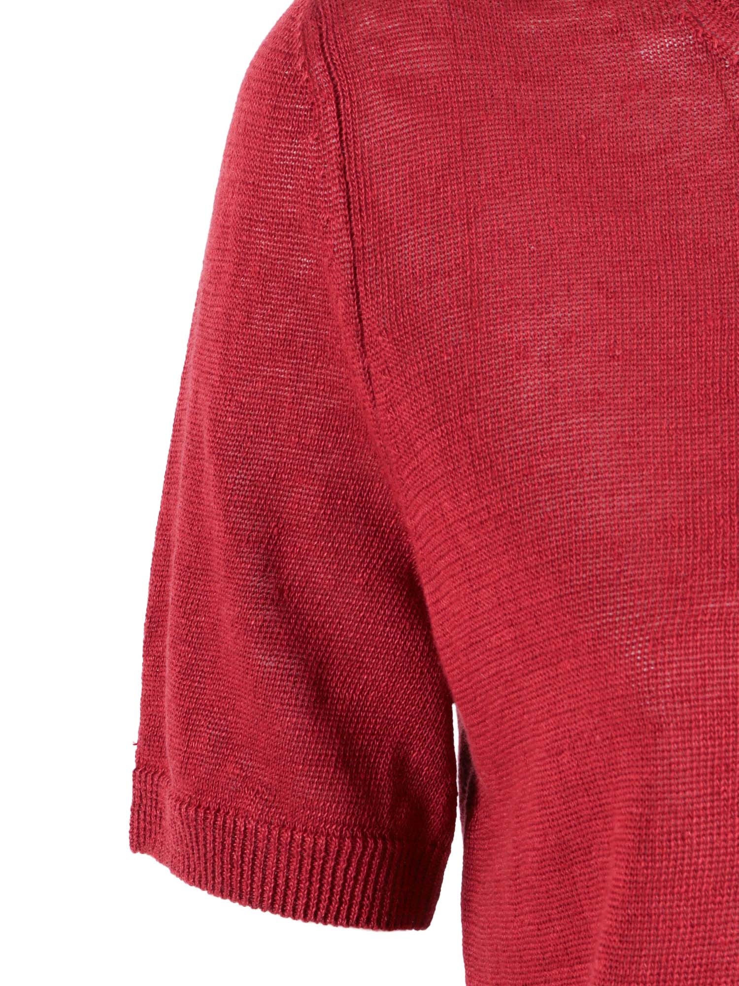 SWEATER Red Linen Crewneck