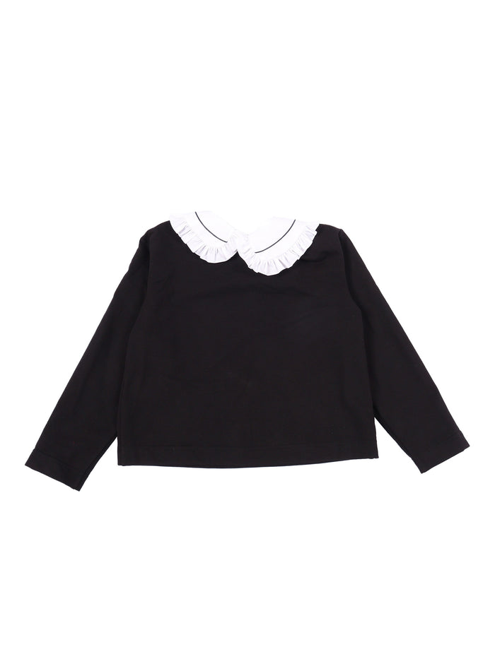 BLACK SWEATSHIRT WITH DETACHABLE COLLAR