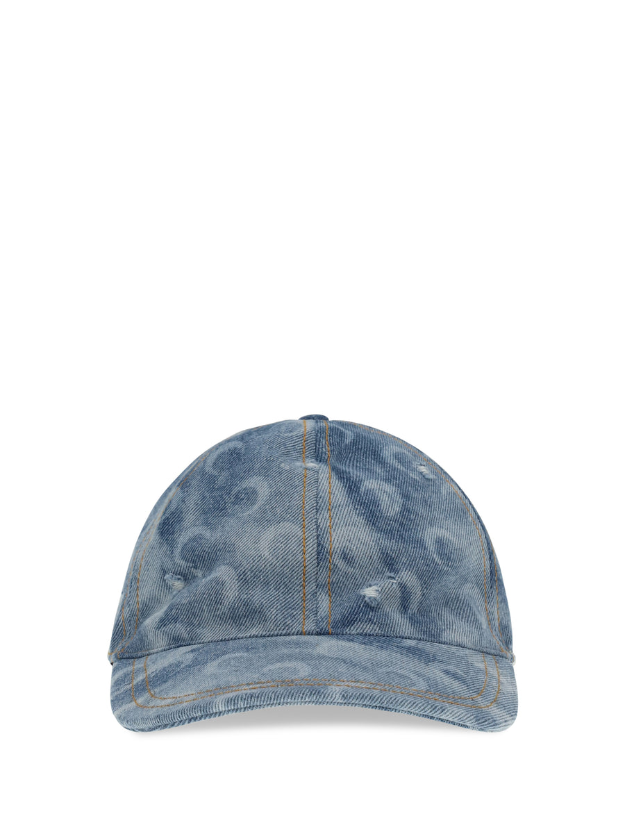 Marine Serre UHG048ACDEN0011 100% cotton baseball cap in blue