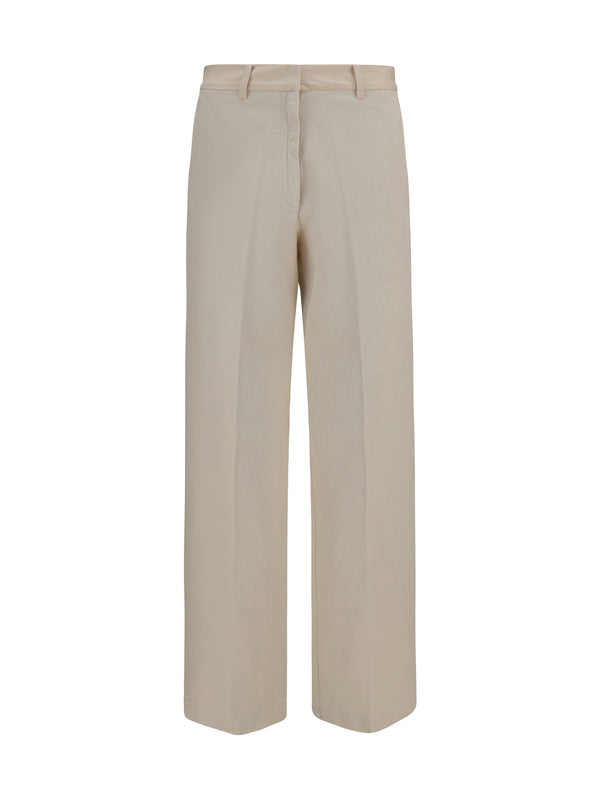 Forte_forte 100% Cotton trousers in beige
