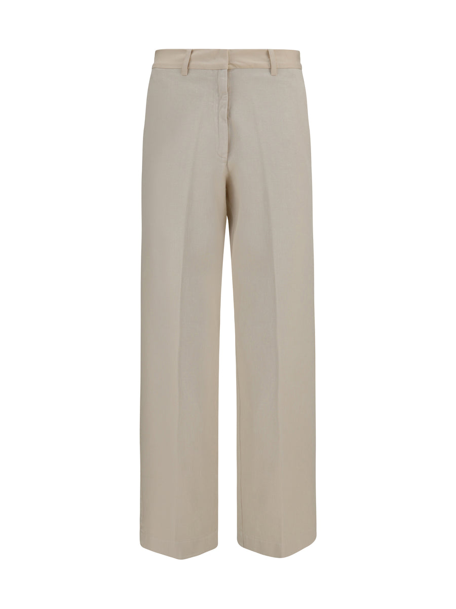 Forte_forte 100% Cotton trousers in beige