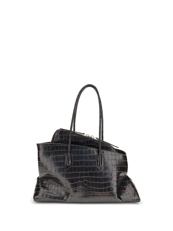 The Attico 100% Calf Leather Bos Taurus shoulder bag in black