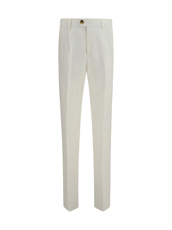 Brunello Cucinelli 100% Linen trousers in white
