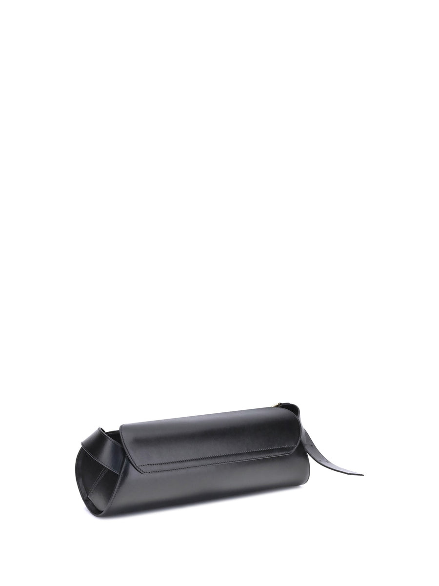 Shoulder Bag Cannolo Black Calf Leather