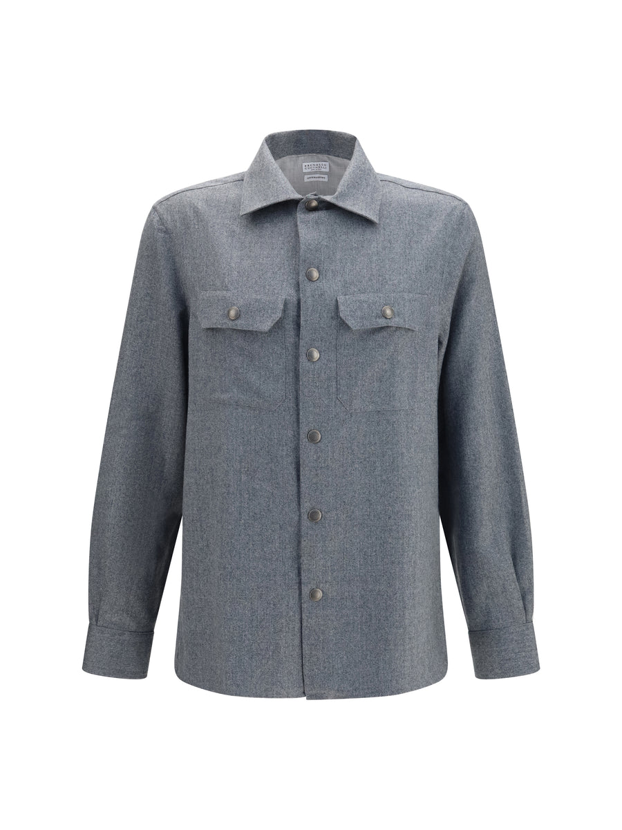 Shirt Virgin Wool Grey Fleece (ovis Aries)
