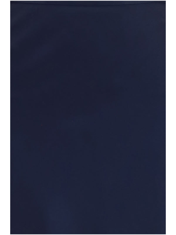 Skirt Silk Twill A-Line Maxi Navy