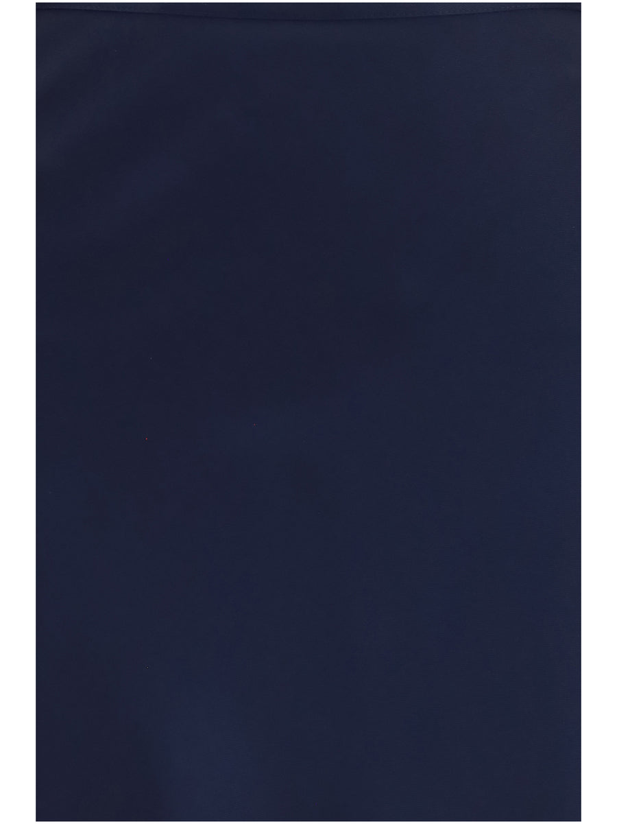 Skirt Silk Twill A-Line Maxi Navy