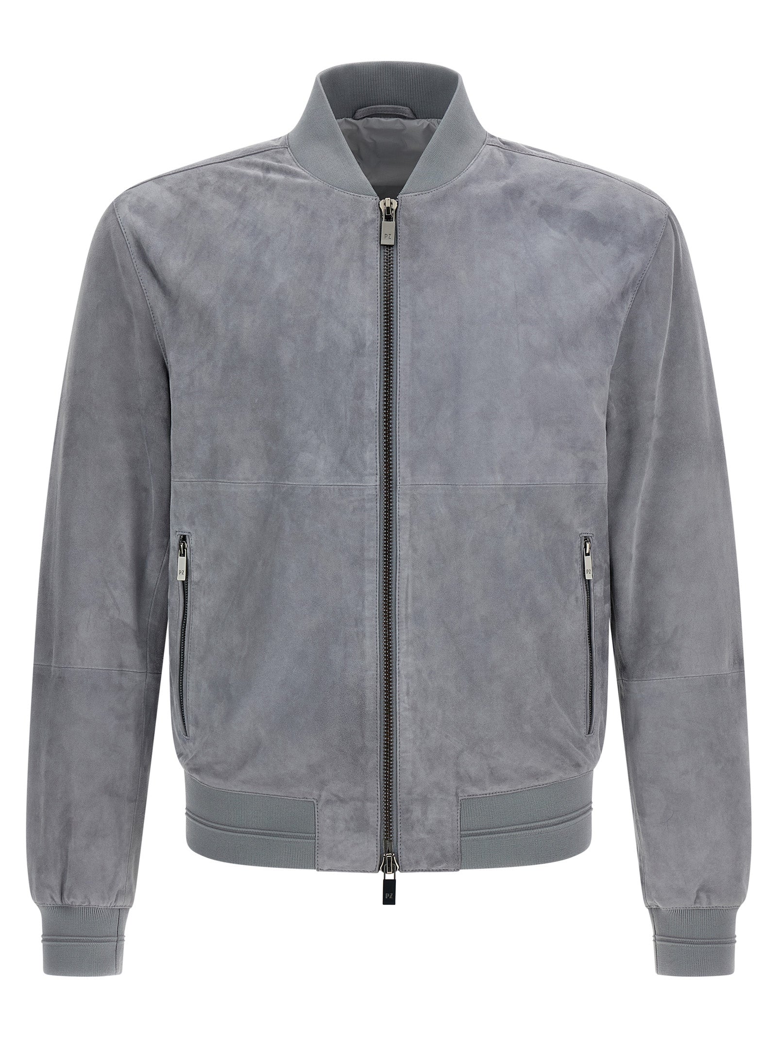Suede jacket Gray Polyester Down Jacket, Parka, Casual