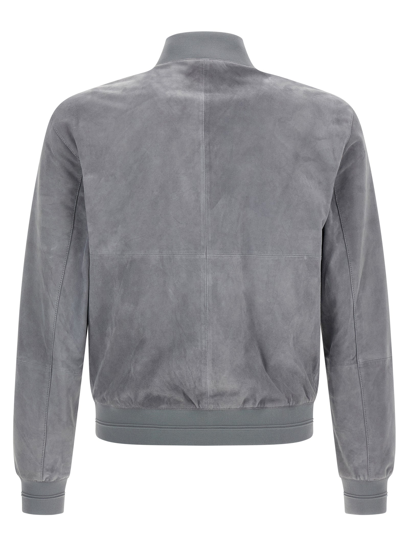 Suede jacket Gray Polyester Down Jacket, Parka, Casual