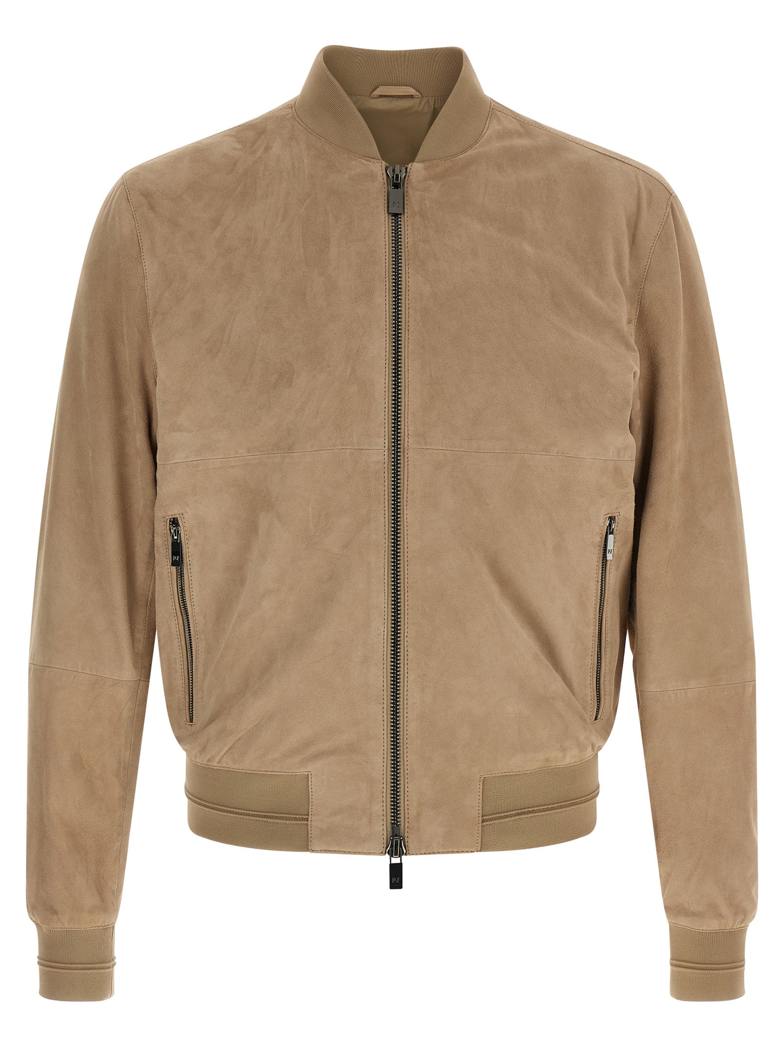 Suede jacket Beige Polyester Down Jacket, Parka, Casual