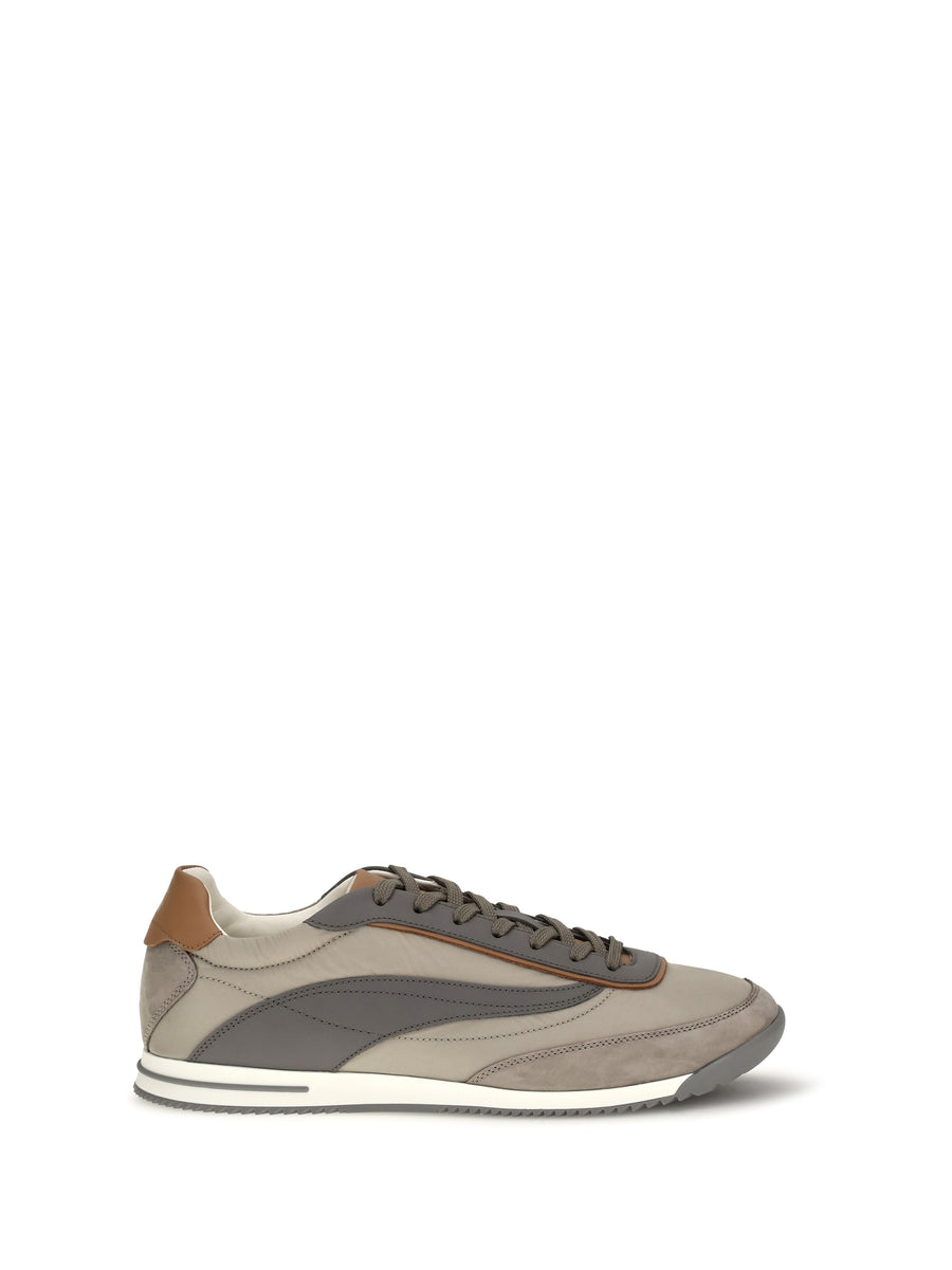 Lace-Up Suede Sneakers Kaky+stone+piombo+cuoio Upper: Suede; Sole: Rubber Lace Up