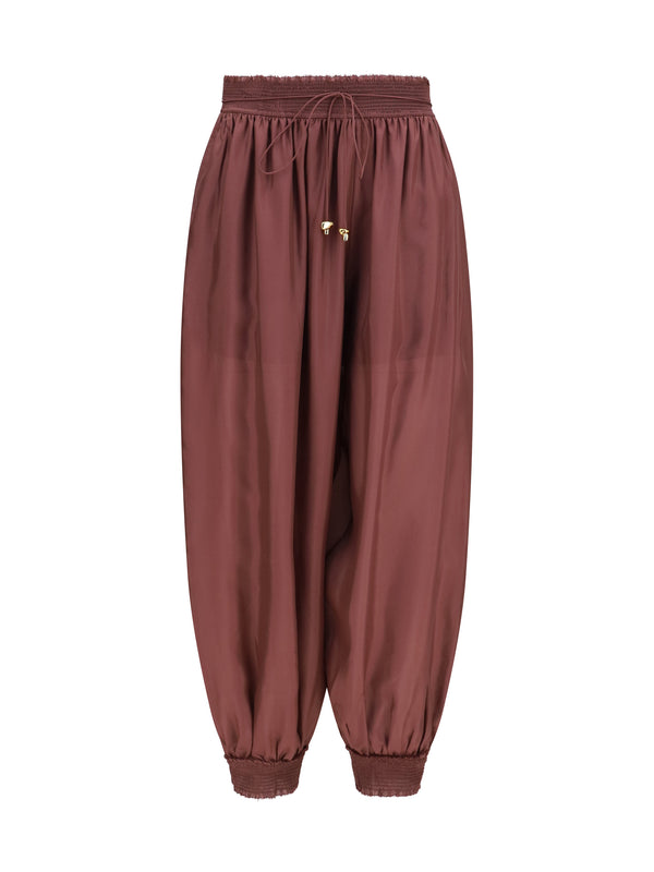 Zimmermann 100% Silk harem pants in brown