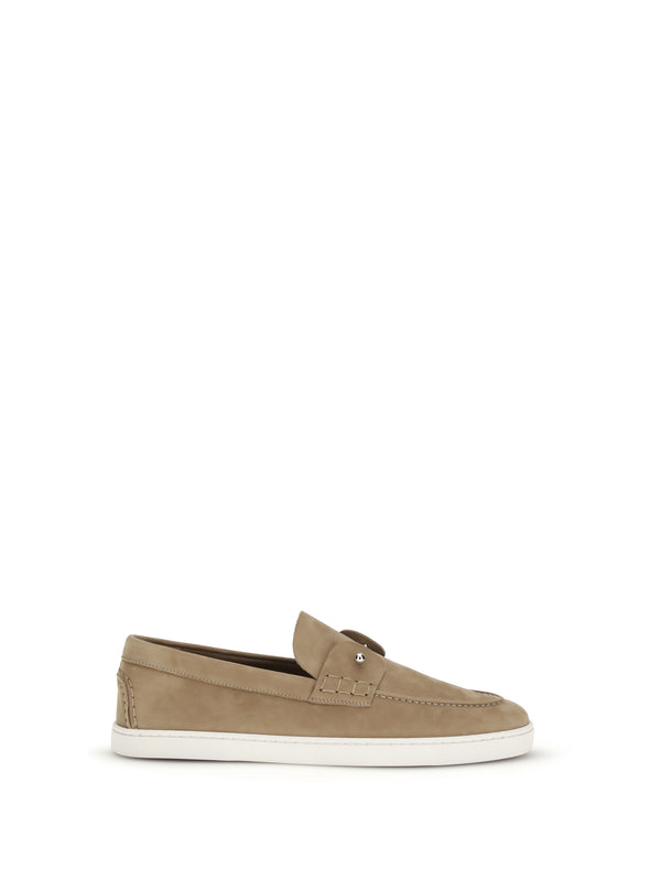 Christian Louboutin Upper: 100% calf leather; Sole: 100% rubber loafer in beige