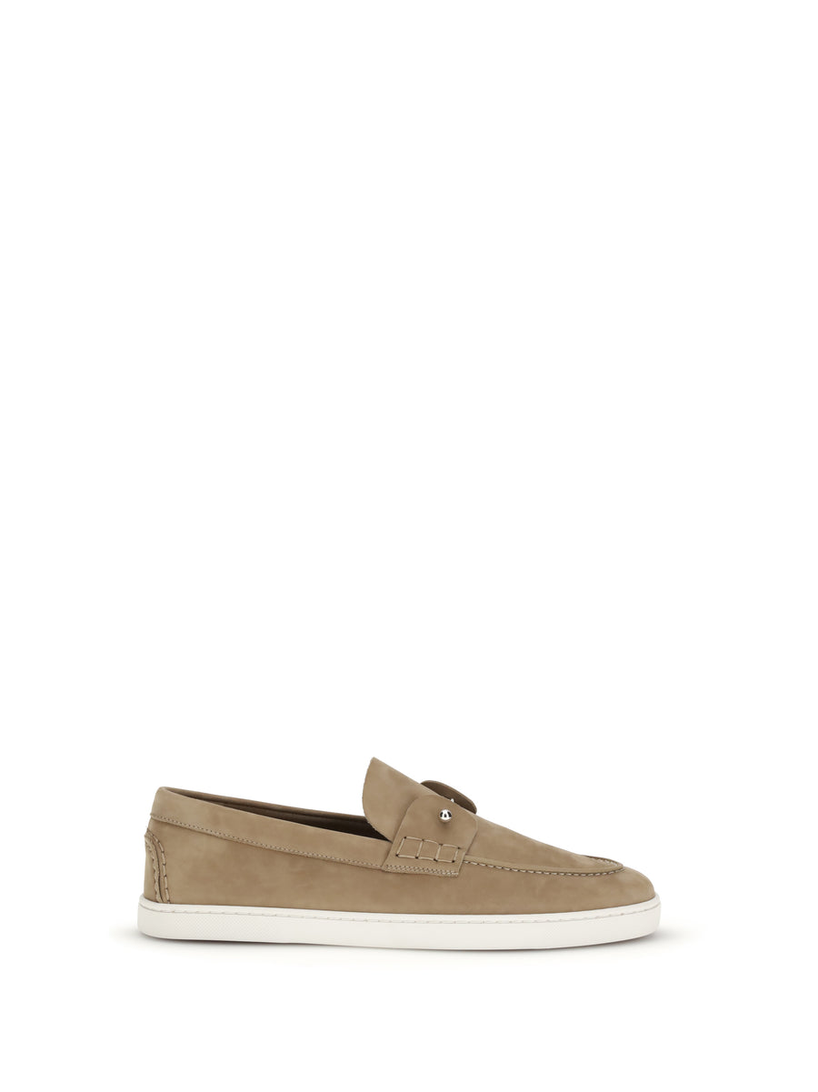 Christian Louboutin Upper: 100% calf leather; Sole: 100% rubber loafer in beige