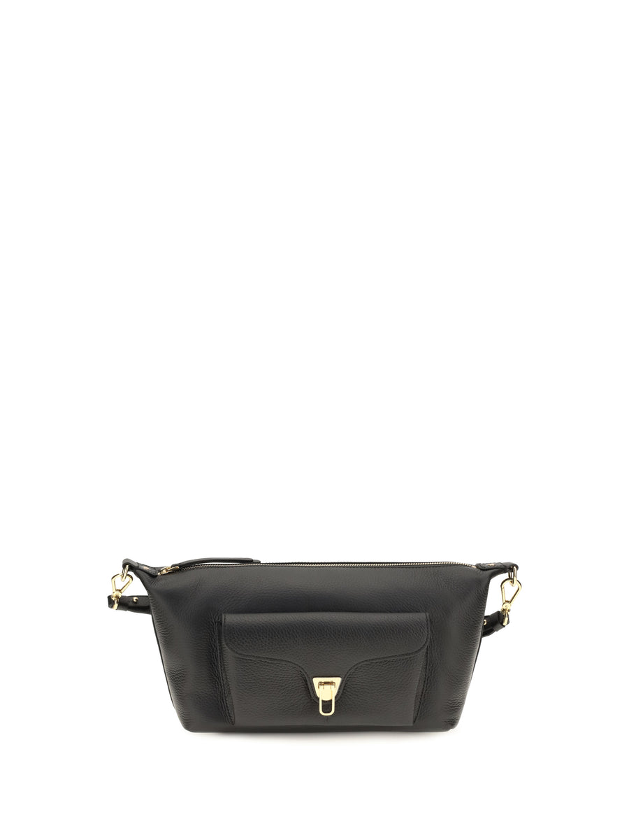 Coccinelle 100% Calf Leather Bos Taurus shoulder bag in black