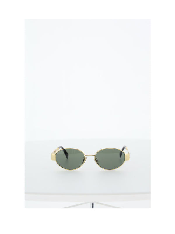 Triomphe Metal Sunglasses Gold/green