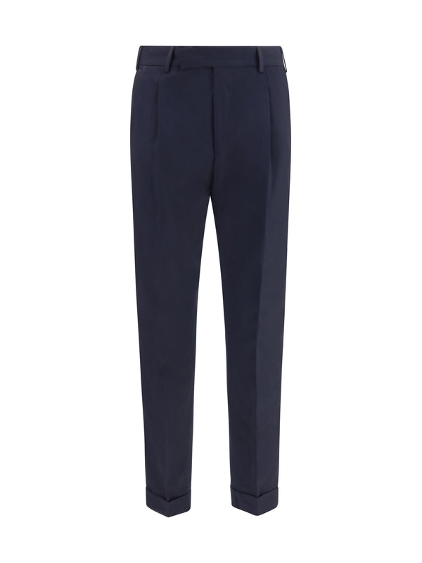 Pt Torino 99% Fleece Wool Ovis Aries; 1% Elastane trousers in navy