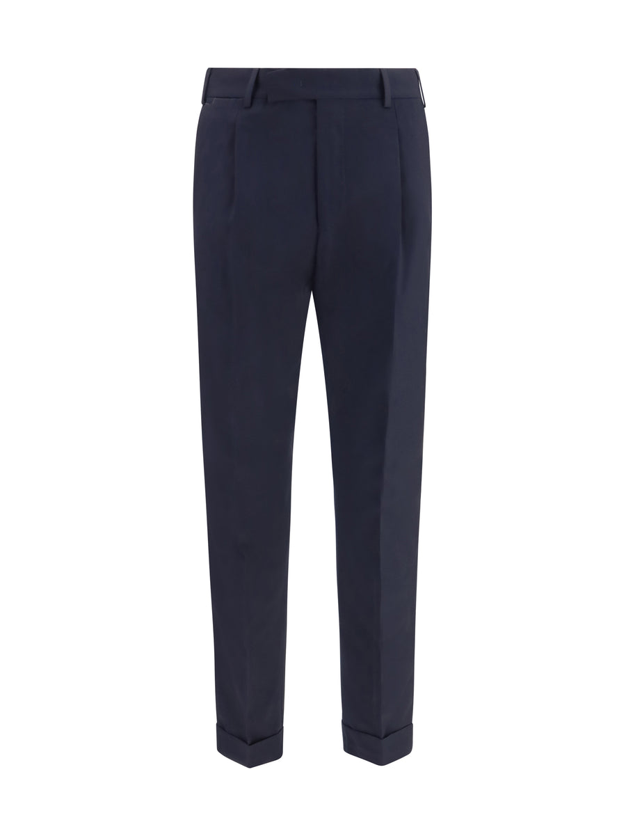 Pt Torino 99% Fleece Wool Ovis Aries; 1% Elastane trousers in navy
