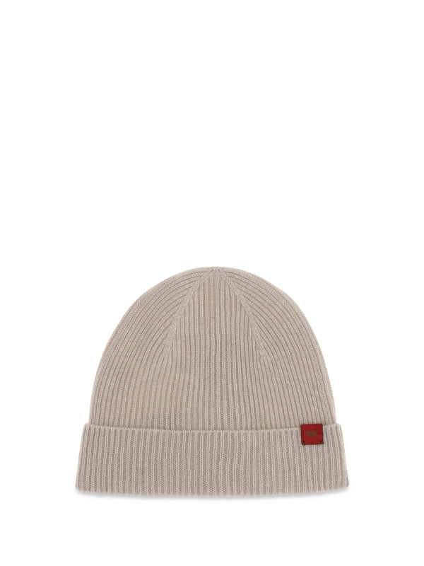 Kiton UCPL003K0239L07 100% Merino Wool Ovis Aries beanie in beige