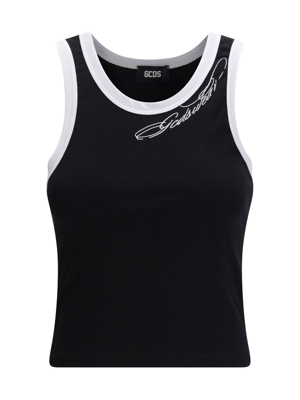 GCDS 100% Cotton tank top in black
