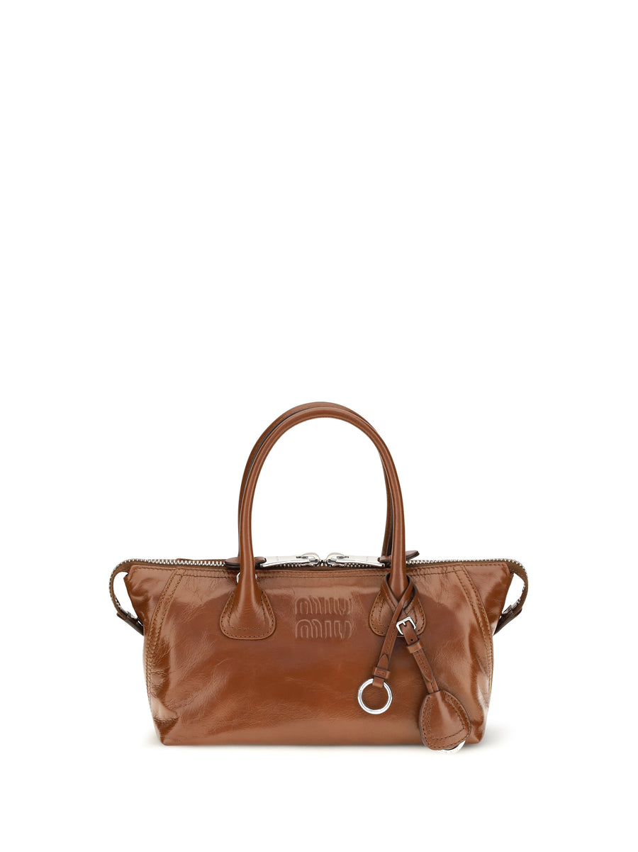 Glossy Leather Handbag Rosewood Calf Handbags