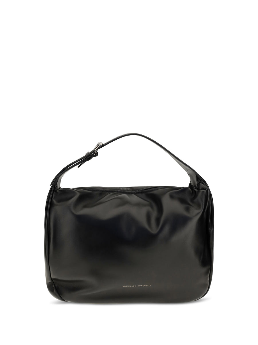 Boule Nappa Leather Shoulder Bag Nero Calf Bos Taurus