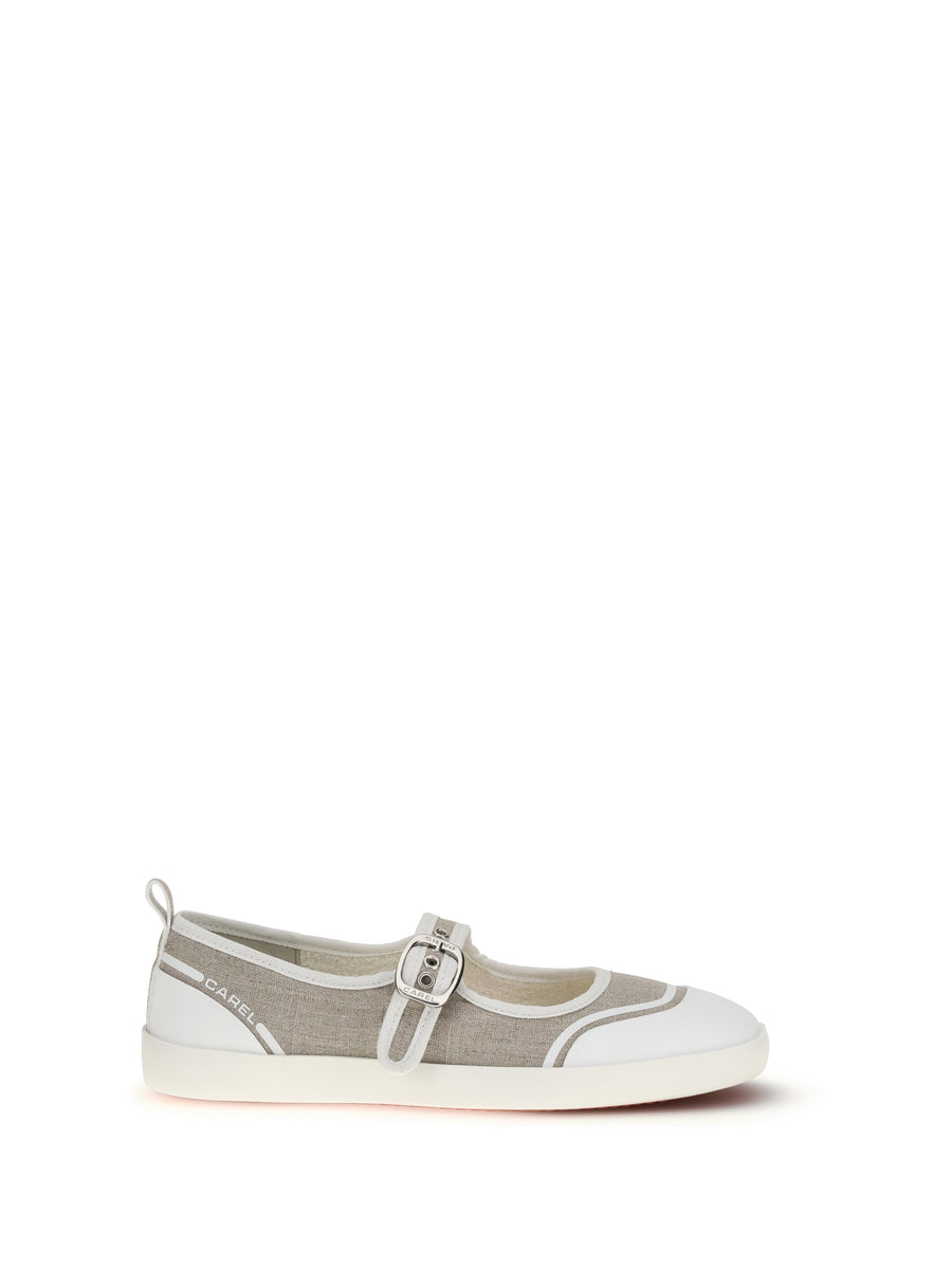 Carel Paris Upper: 100% cotton; Sole: 100% rubber flat in beige