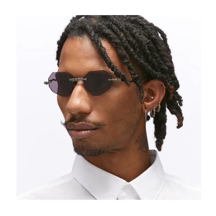 Maske H44 Machinery Rimless Series BB Grey Argento Metal Occhiali Sole