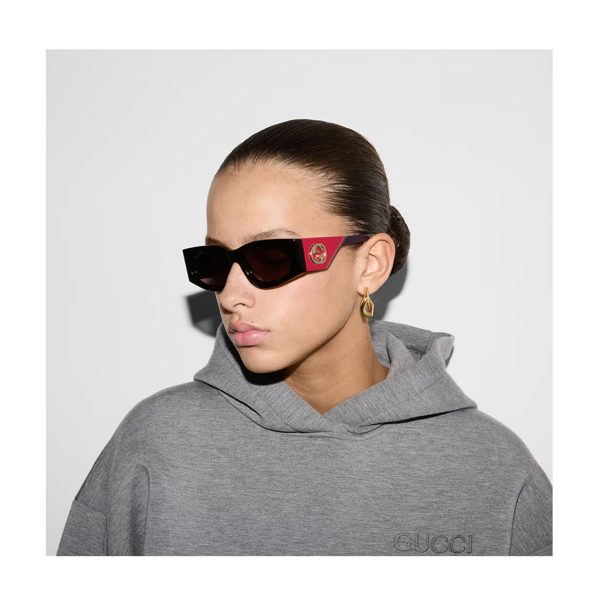 Gucci GG1664S Linea GG Logo 004 Havana Violet Brown Marrone Acetate Occhiali Da Sole