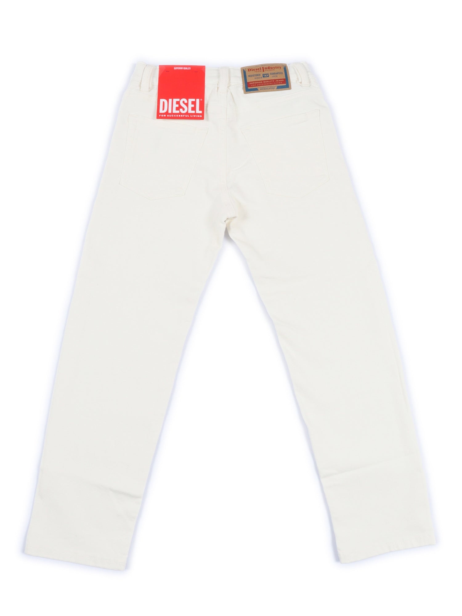 5 Pockets White Cotton Elastane Jean