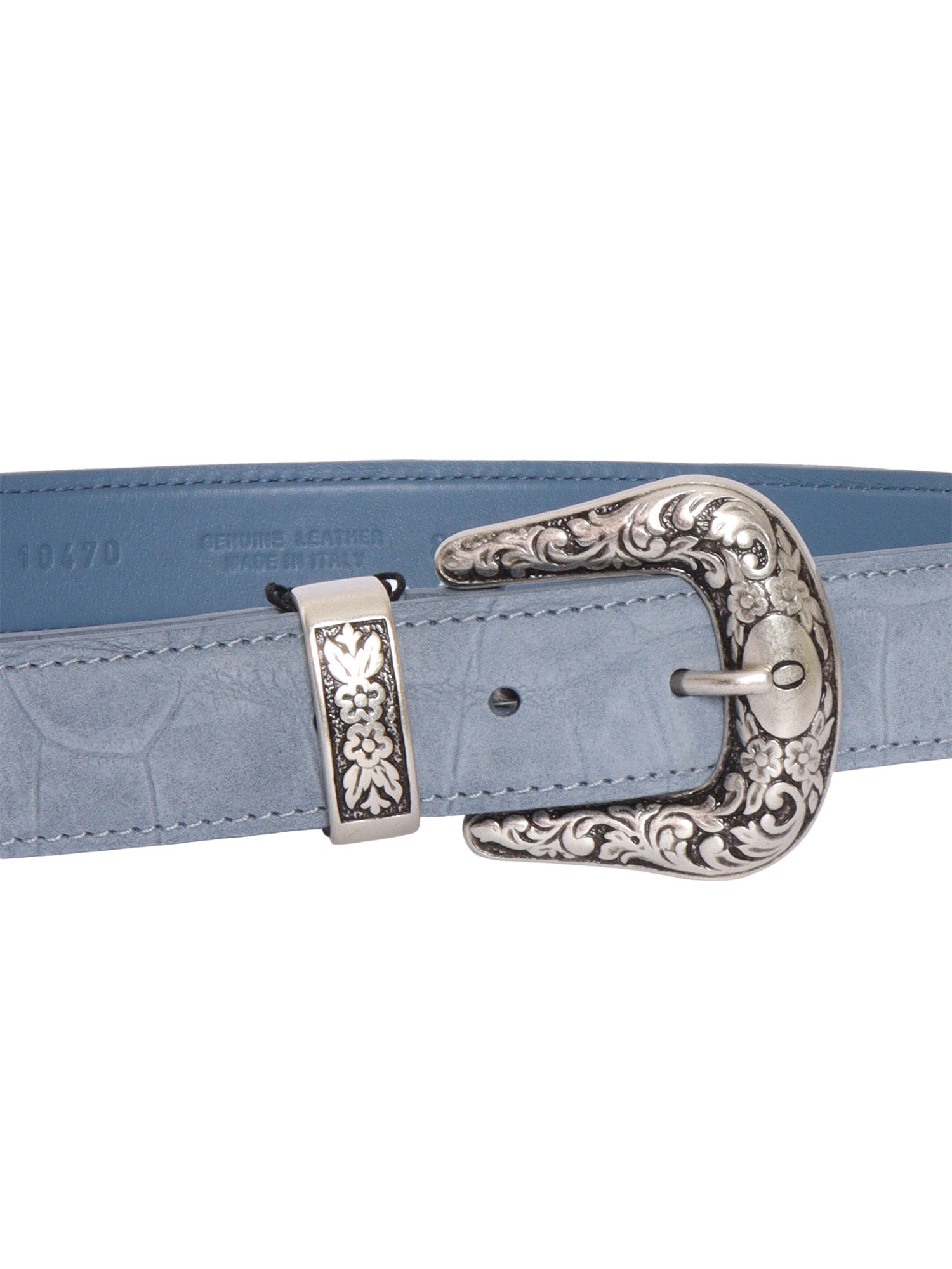 BELT Light Blue Calf Leather