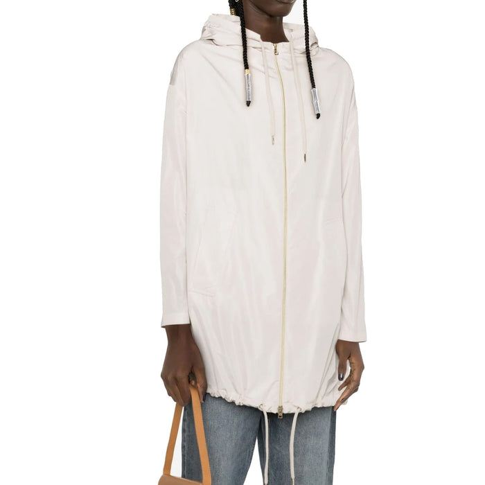 Herno Techno Taffeta Parka Coat White Polyester