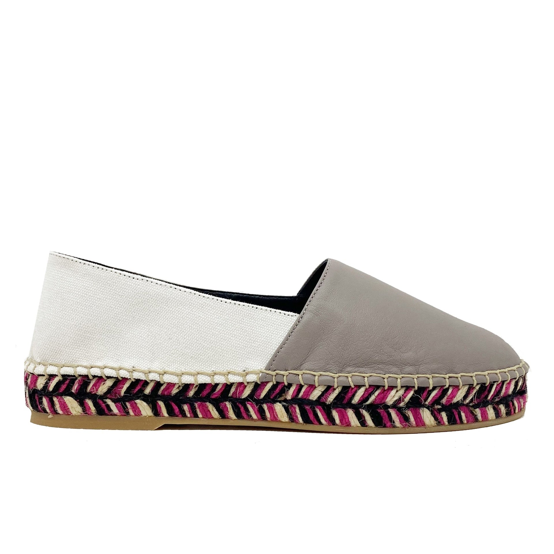 Off-White Leather Espadrilles Beige Calf