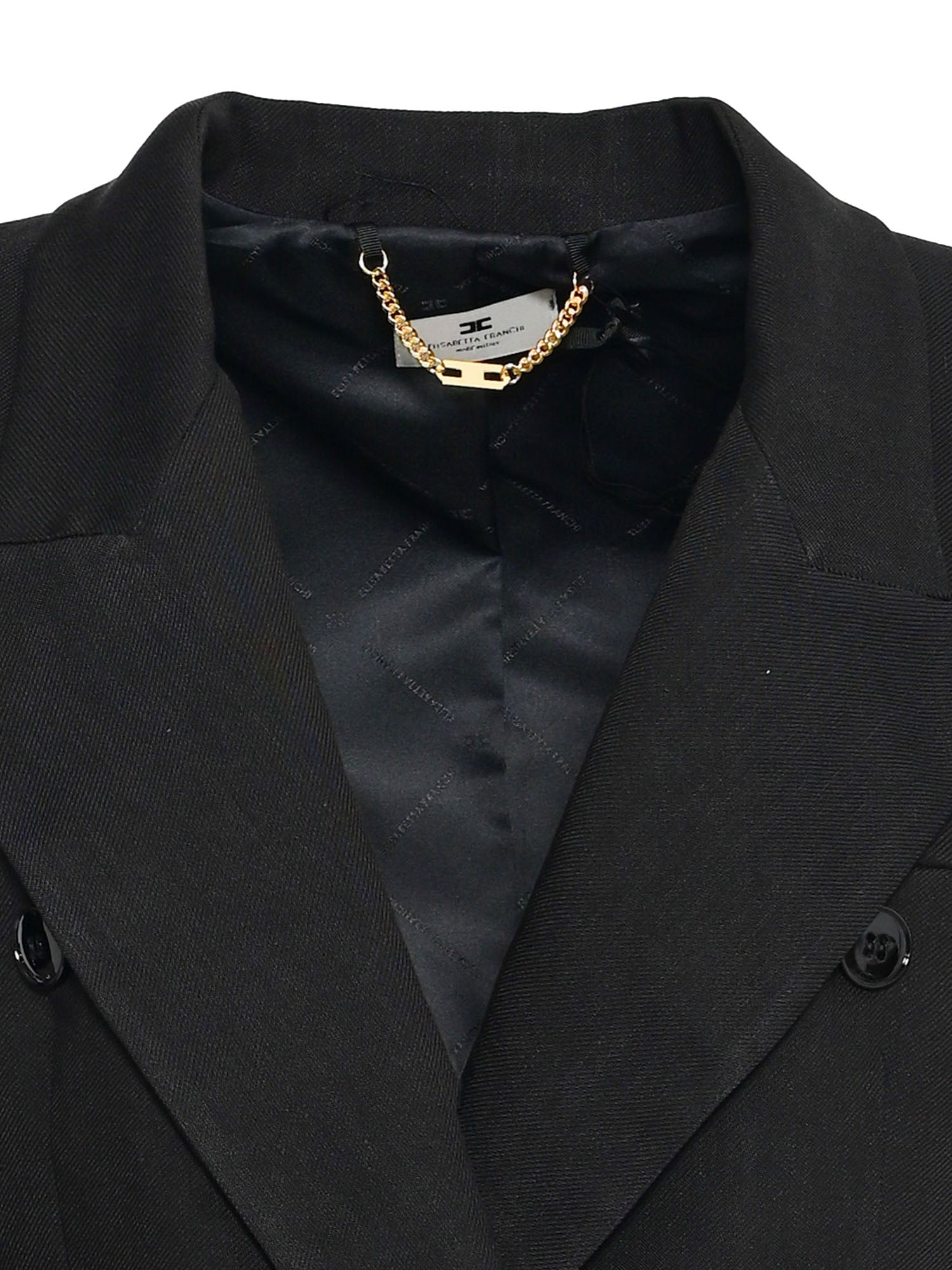 WOMENS JACKET Black Viscose Linen