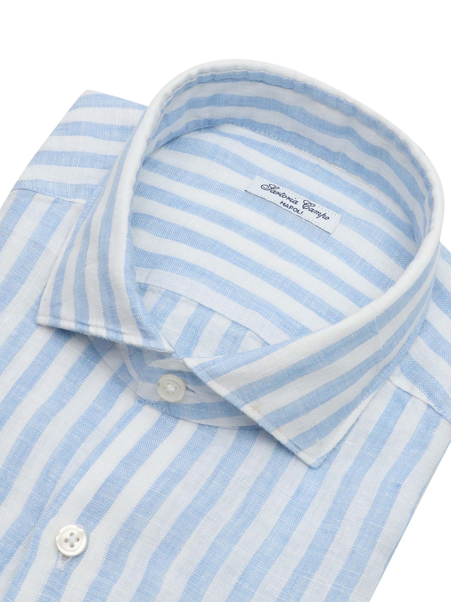 MAN SHIRT Light Blue Linen