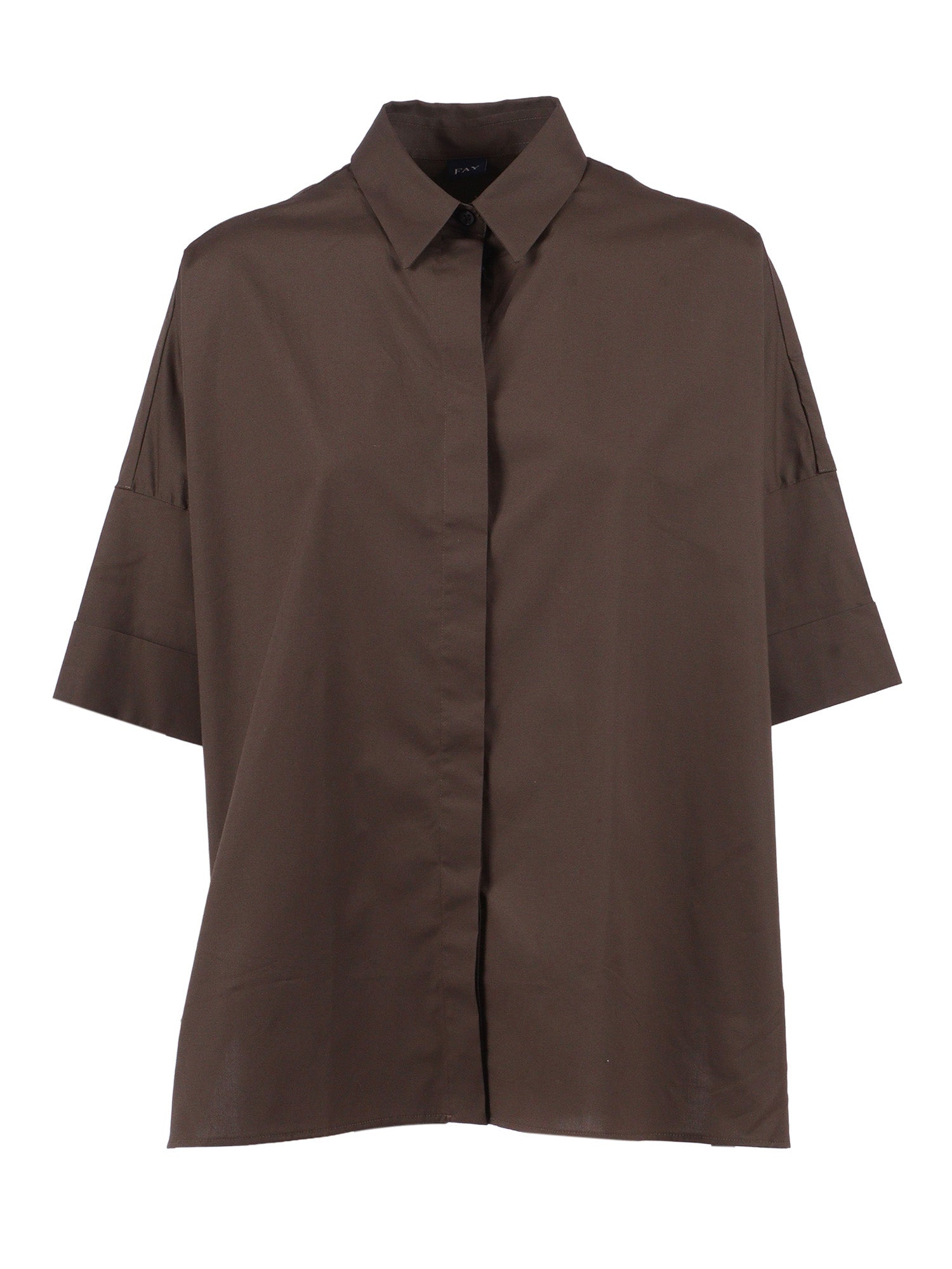 3-4 SLEEVE SHIRT Brown Cotton Elastane