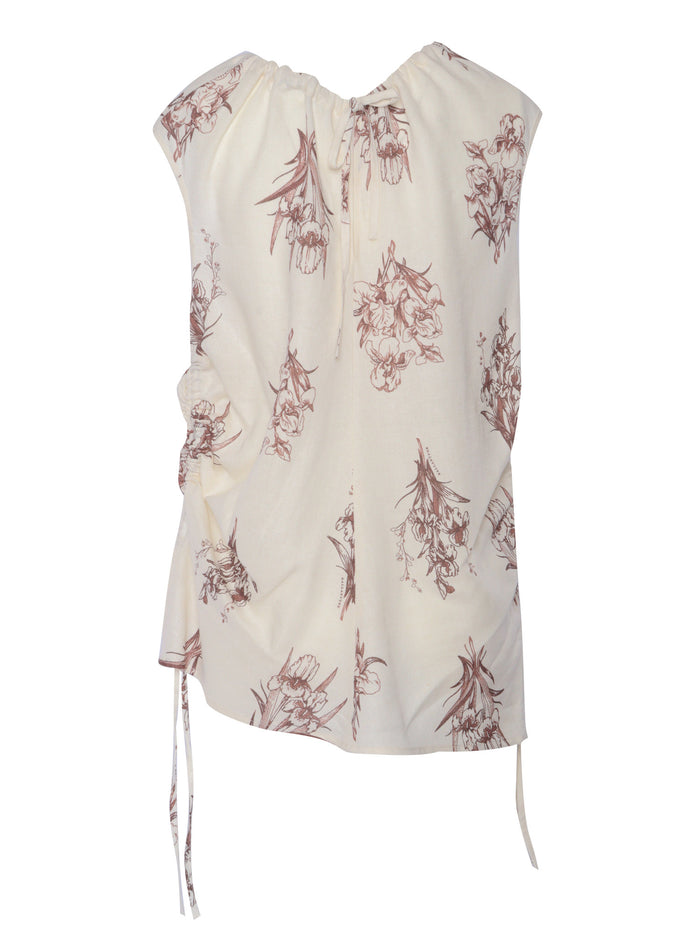 White top with prints Linen Viscose