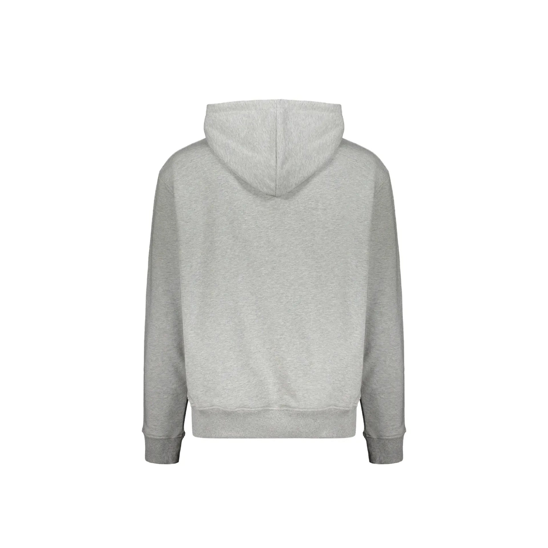 Logo Motif Hoodie Gray Cotton