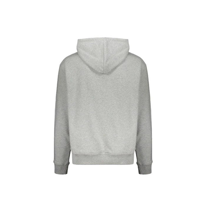 Logo Motif Hoodie Gray Cotton