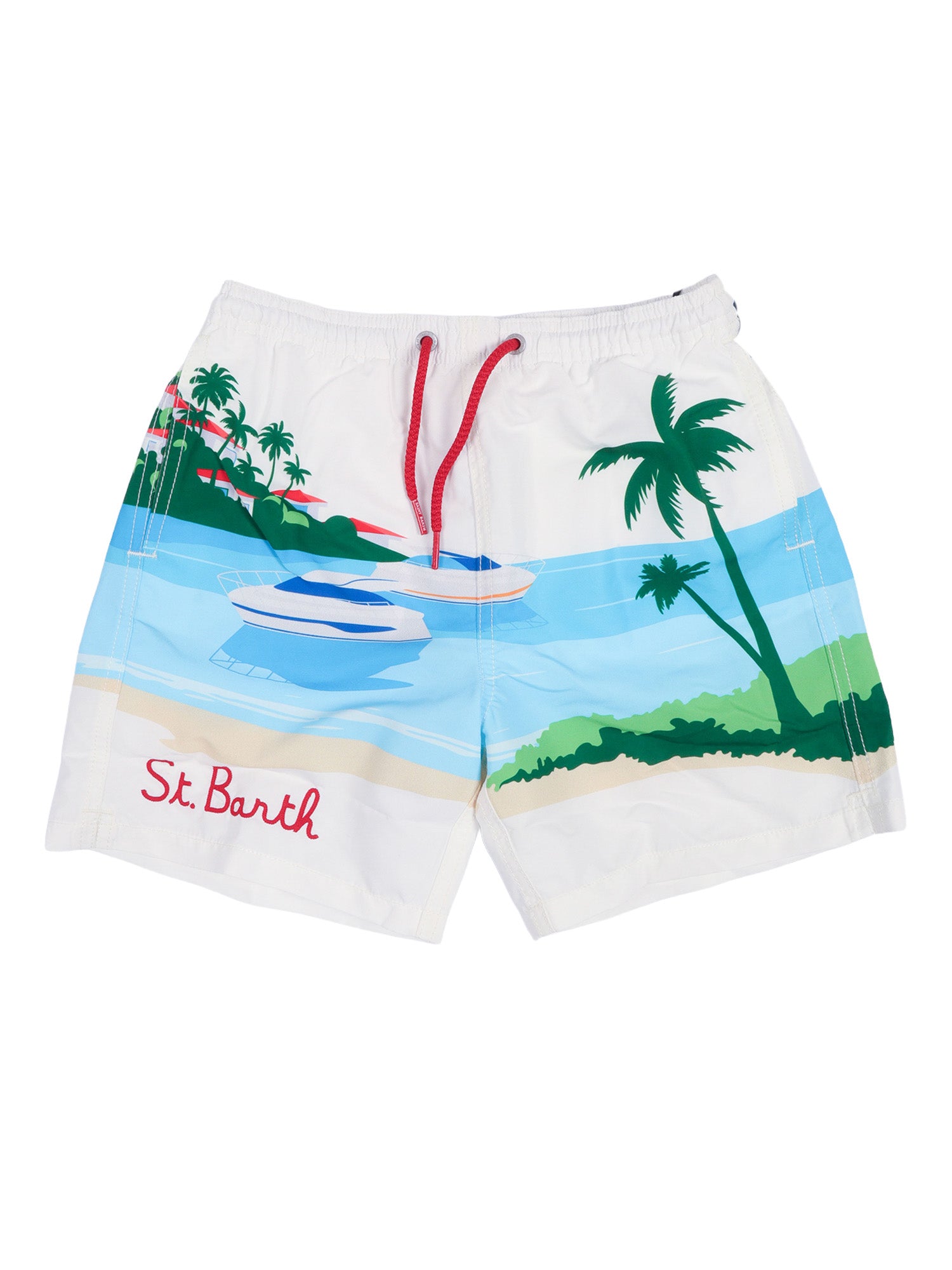 Haiti-St Barth 01 Emb White Polyester Boxer Mare Bimbo